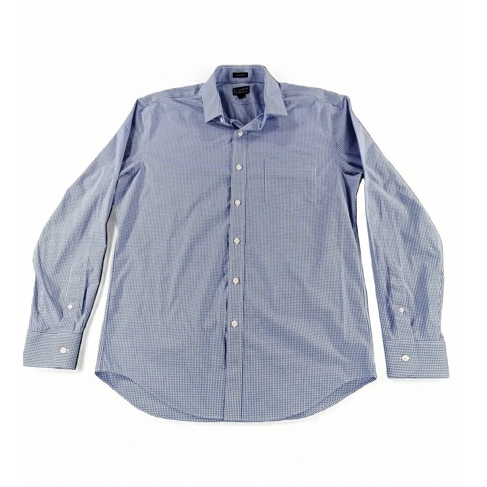 Preppy Minimalist J. Crew Thompson Men's Large Gingham Flex Button Down Dress